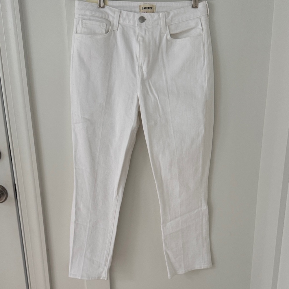 NWT L Agence Nadia Cropped White Jeans Size 30 - Picture 2 of 11
